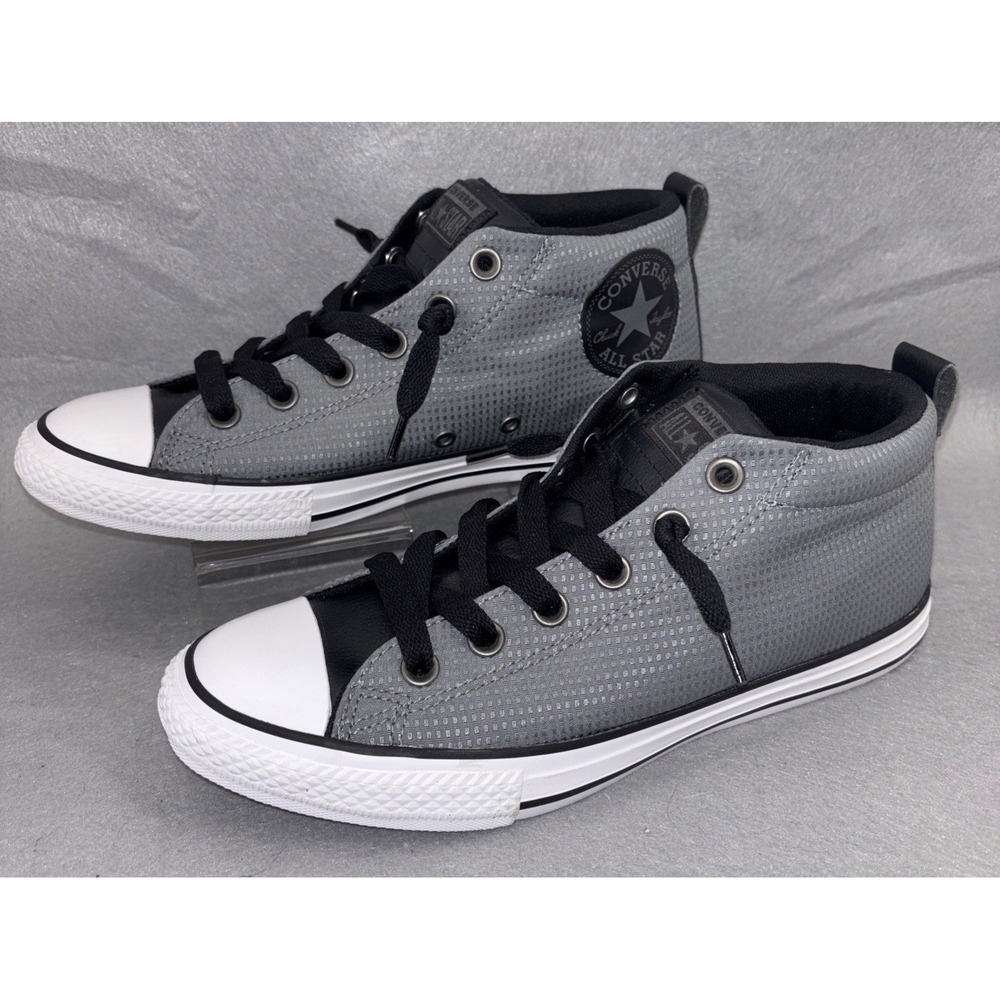 CONVERSE Chuck Taylor ALL STAR Street Mid Top Cool Grey Black Sneakers Youth 6